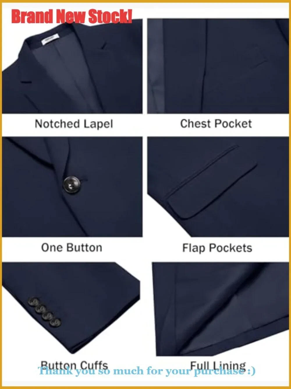Lightweight Sport Coat Slim Fit One Button Casual Blazer